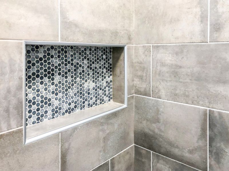 Corner Walk-in Shower with Niche Storage